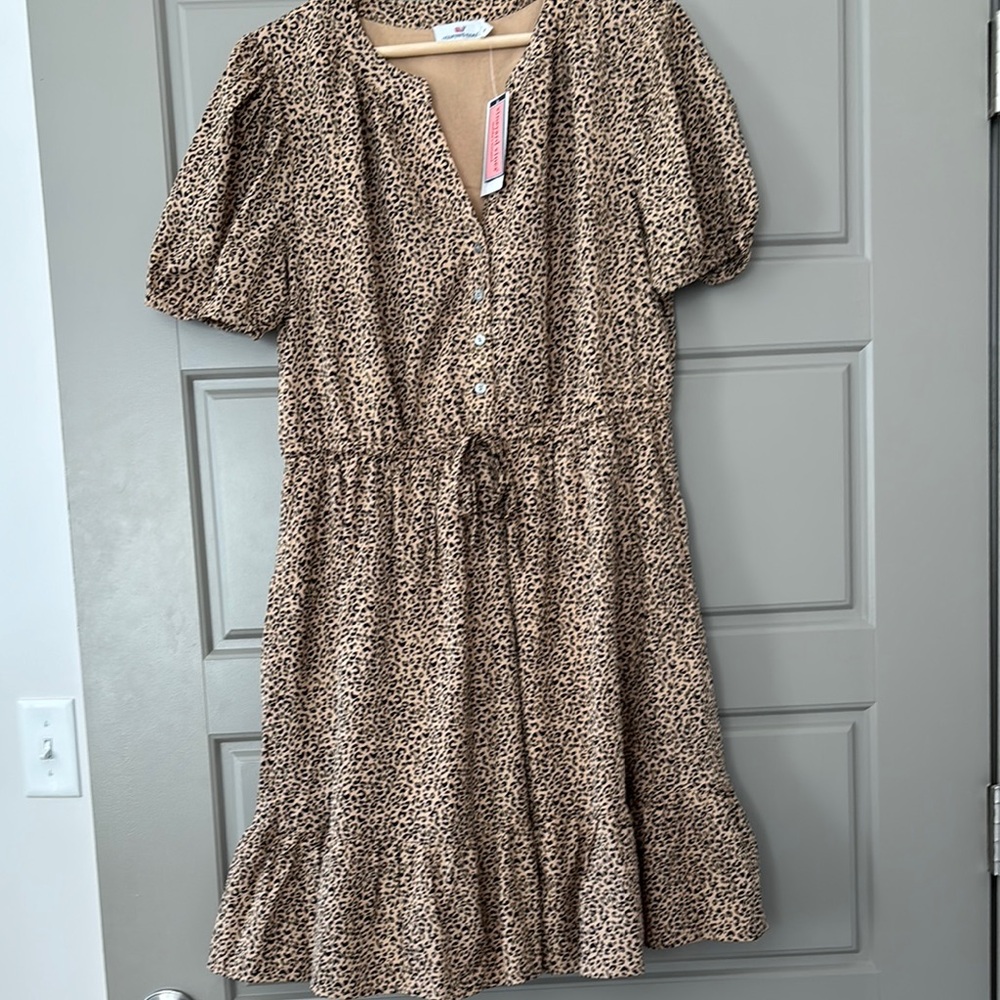 Vineyard Vines Leopard Print Dress; Size M